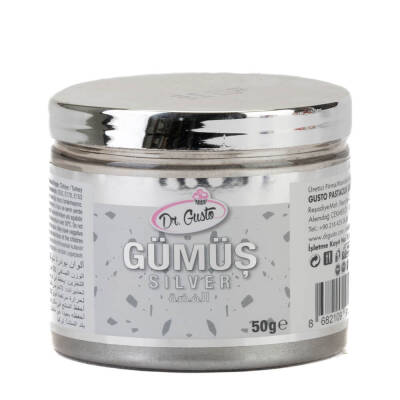 Dr. Gusto Yenilebilir Gümüş Metalik Gıda Simi 50 G - 1